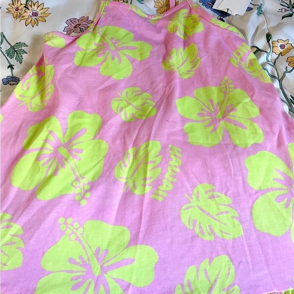 Zara Girls Pink/neon Hibiscus dress 9 - Picture 5 of 7